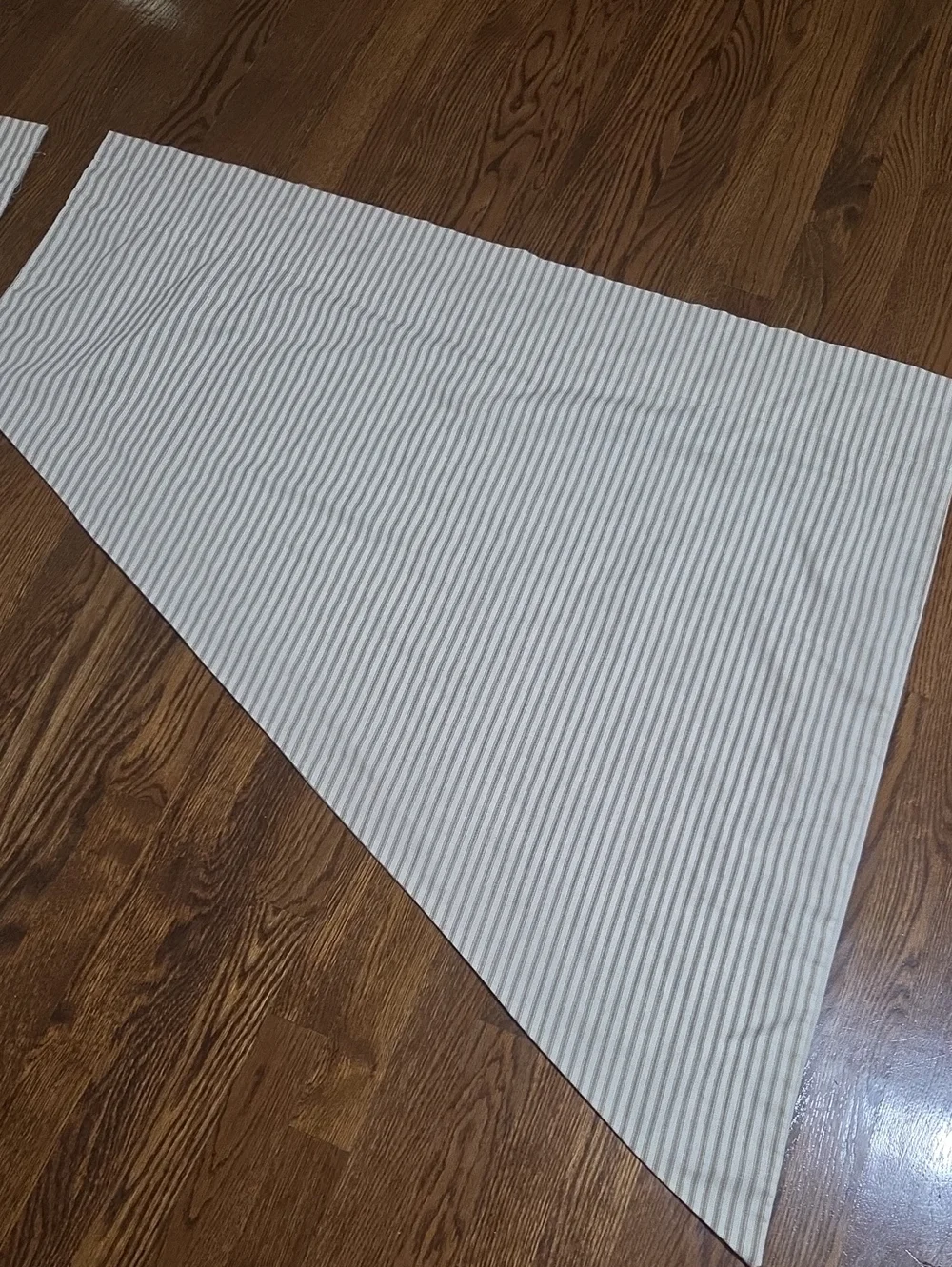 Tan Cream Striped Window Curtain Panels - Pair